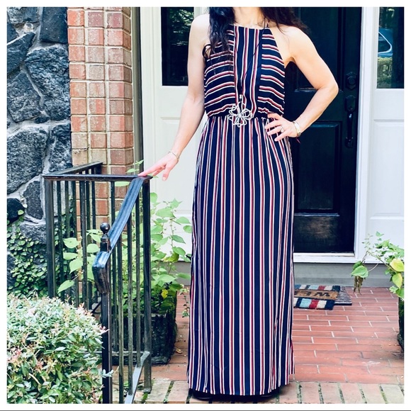 PRETTY MULTI STRIPES SIDE SLITS MAXI DRESS - Picture 8 of 10